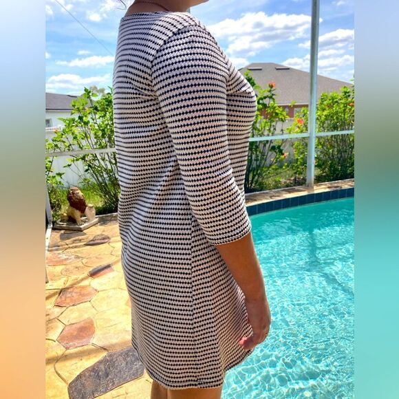Cache White/Black Stretch Mini Dress Size L - Picture 2 of 7